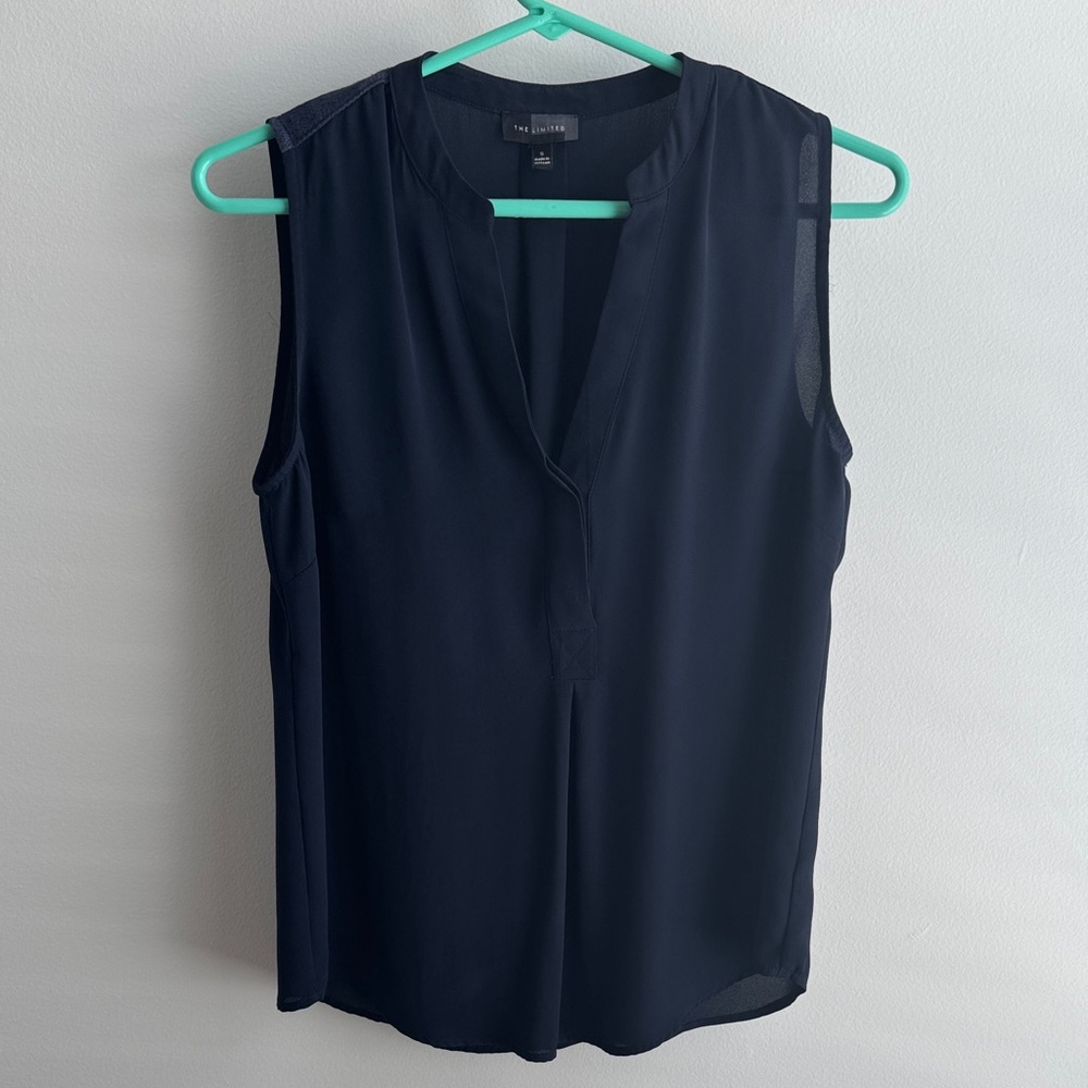 The Limited Navy Sleeveless Blouse